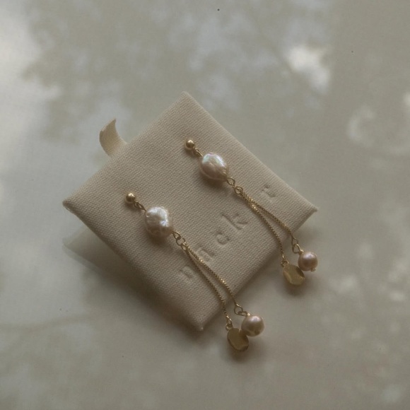 Jewelry - Handmade freshwater Pink luster pearl earrings